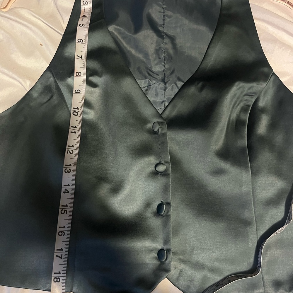 Jason Wu Emerald Satin Button-Front Vest - Picture 3 of 4